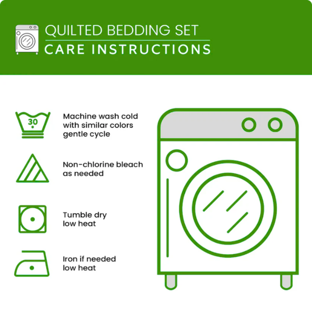 Bear With Cubs 3-Piece Quilted Bedding Set