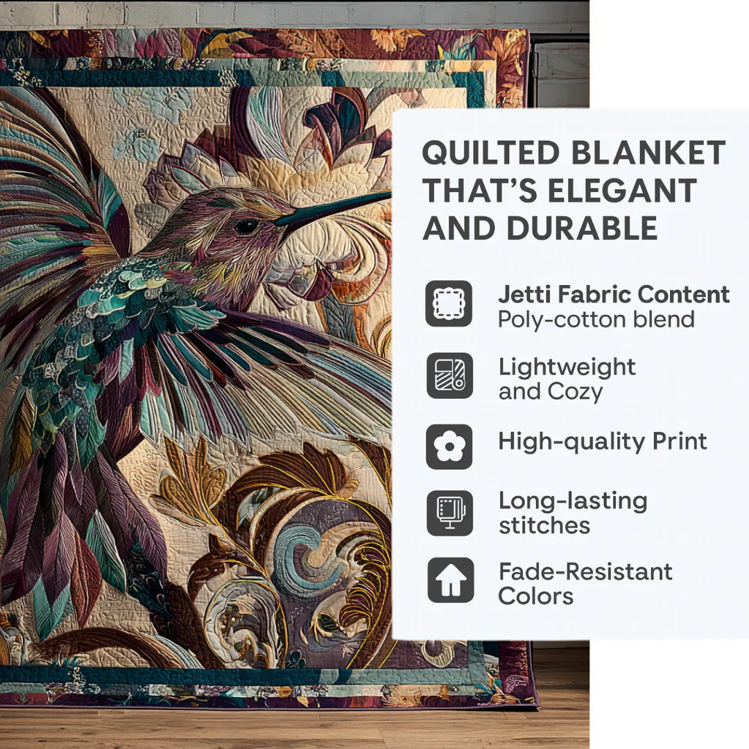 Hummingbird Wings Quilted Blanket