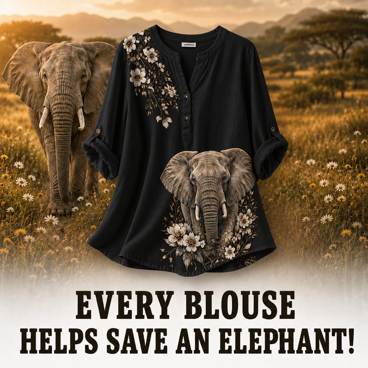 Women's Elephant Summer Blouse
