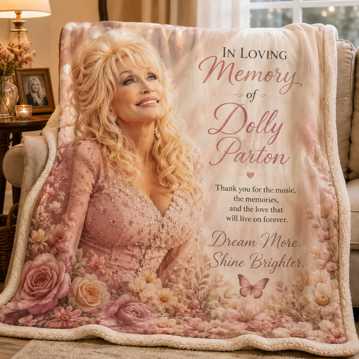 Dolly Parton Butterfly Blanket