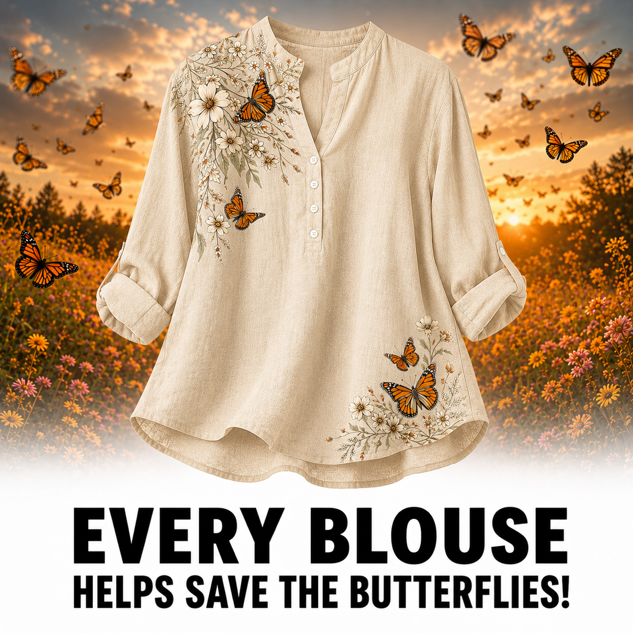 Women's Butterfly Summer Blouse