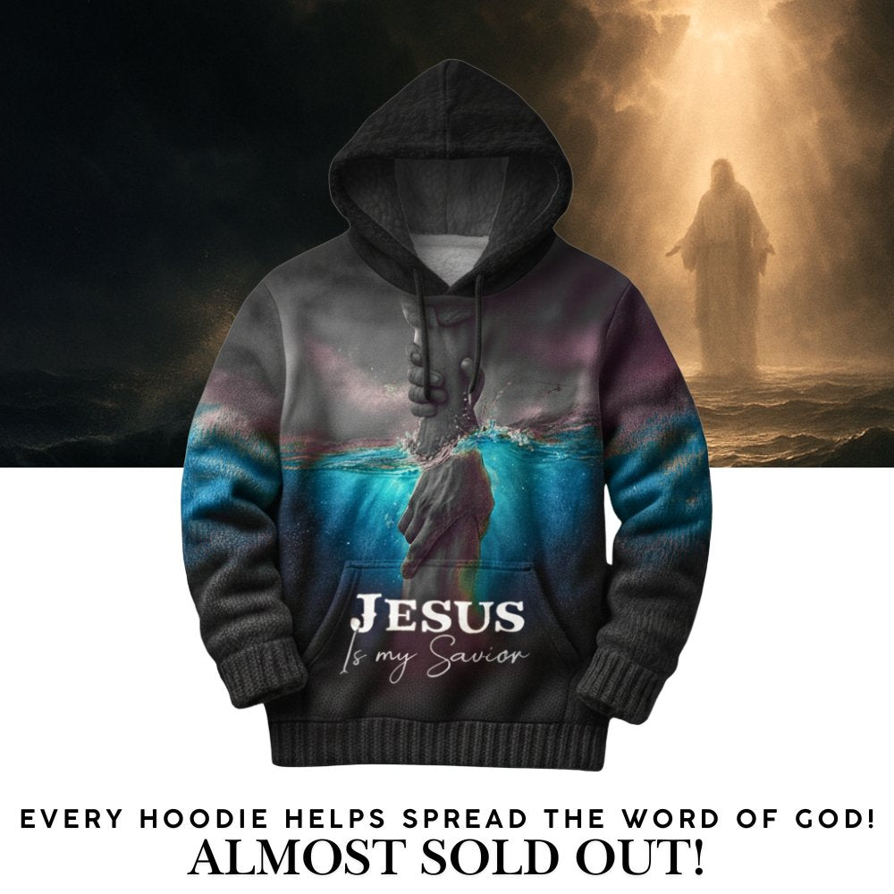 Jesus Is My Savior Knitted Winter Hoodie