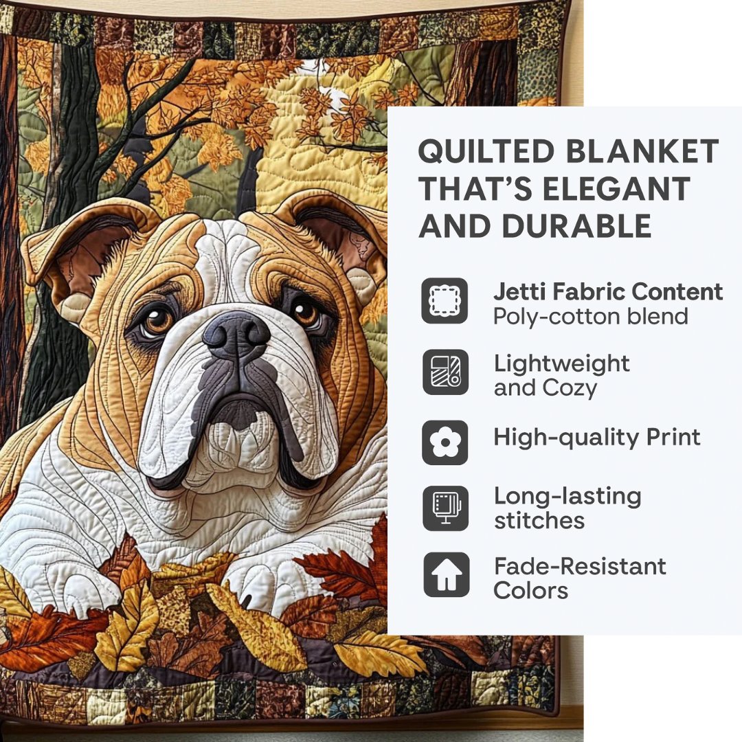 Bulldog Forrest Quilted Blanket