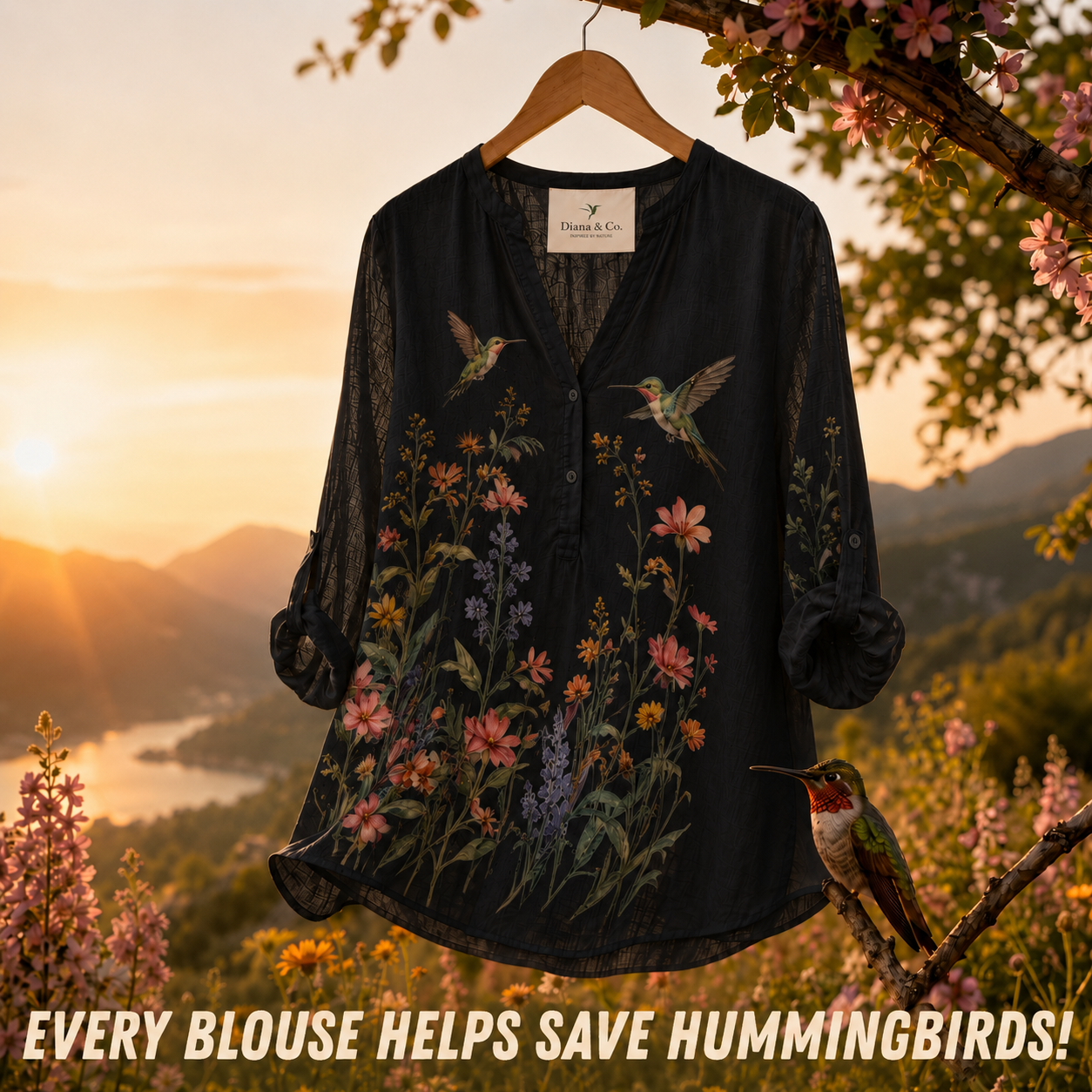 Lightweight Hummingbird Blouse