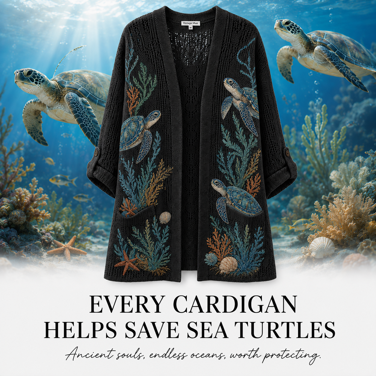Women's Sea Turtle Cardigan