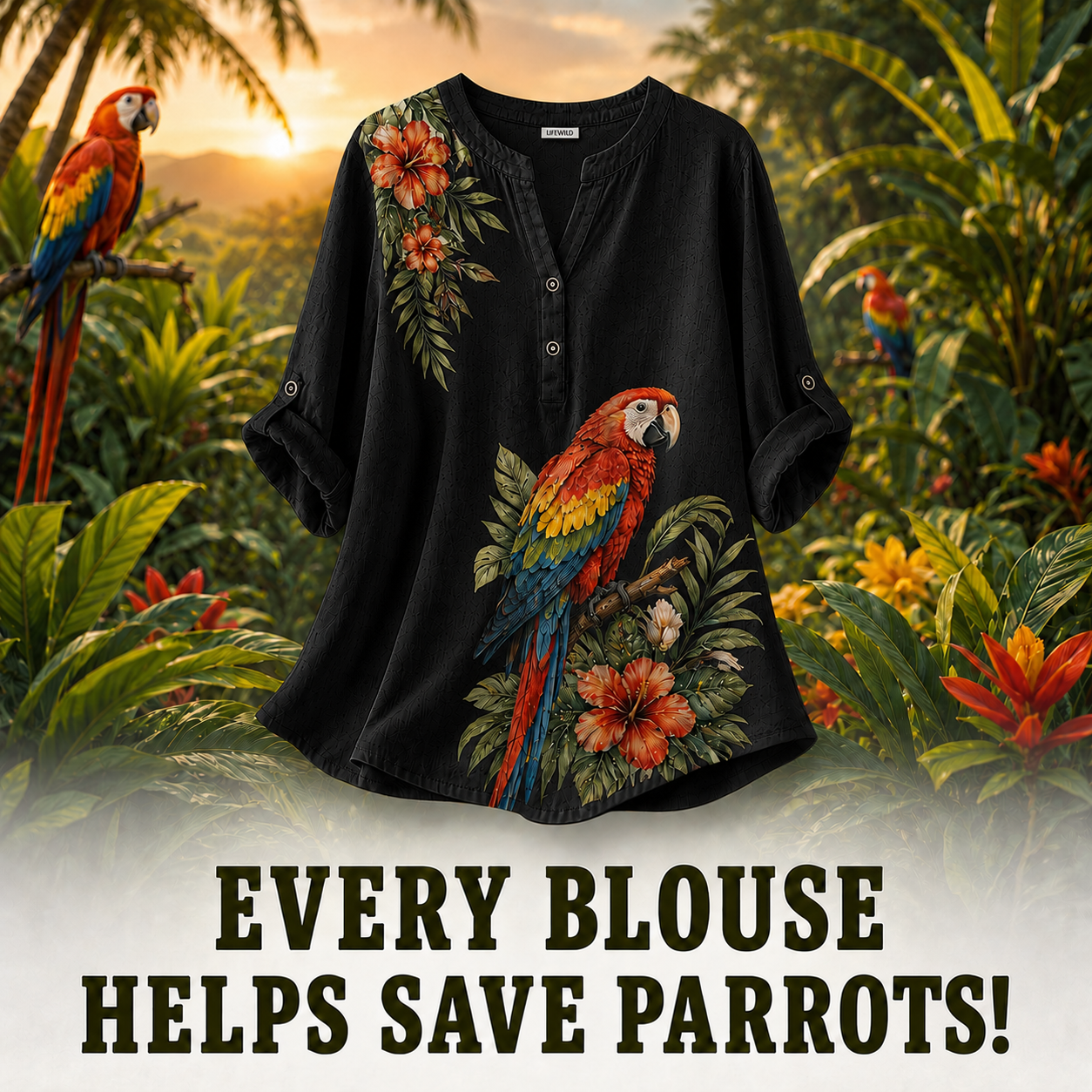 Women's Parrot Summer Blouse
