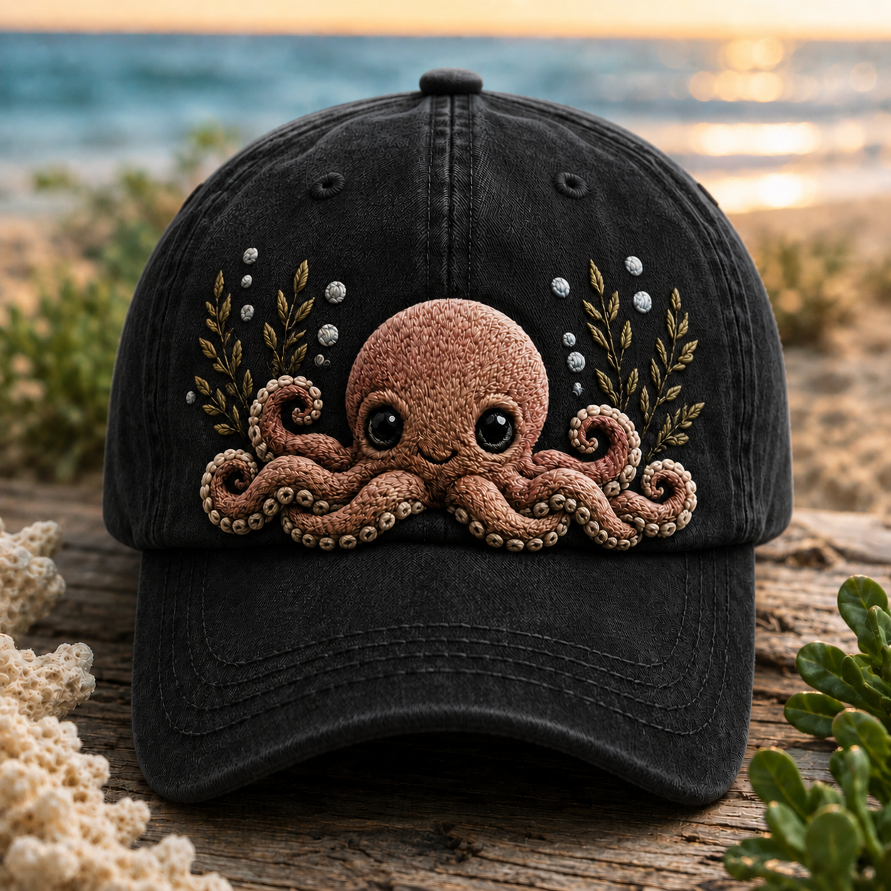 Save An Octopus Embroidered Cap