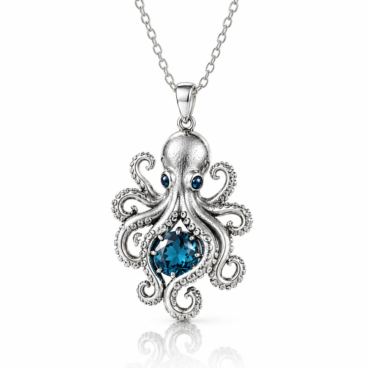 Save An Octopus 925 Sterling Silver Necklace