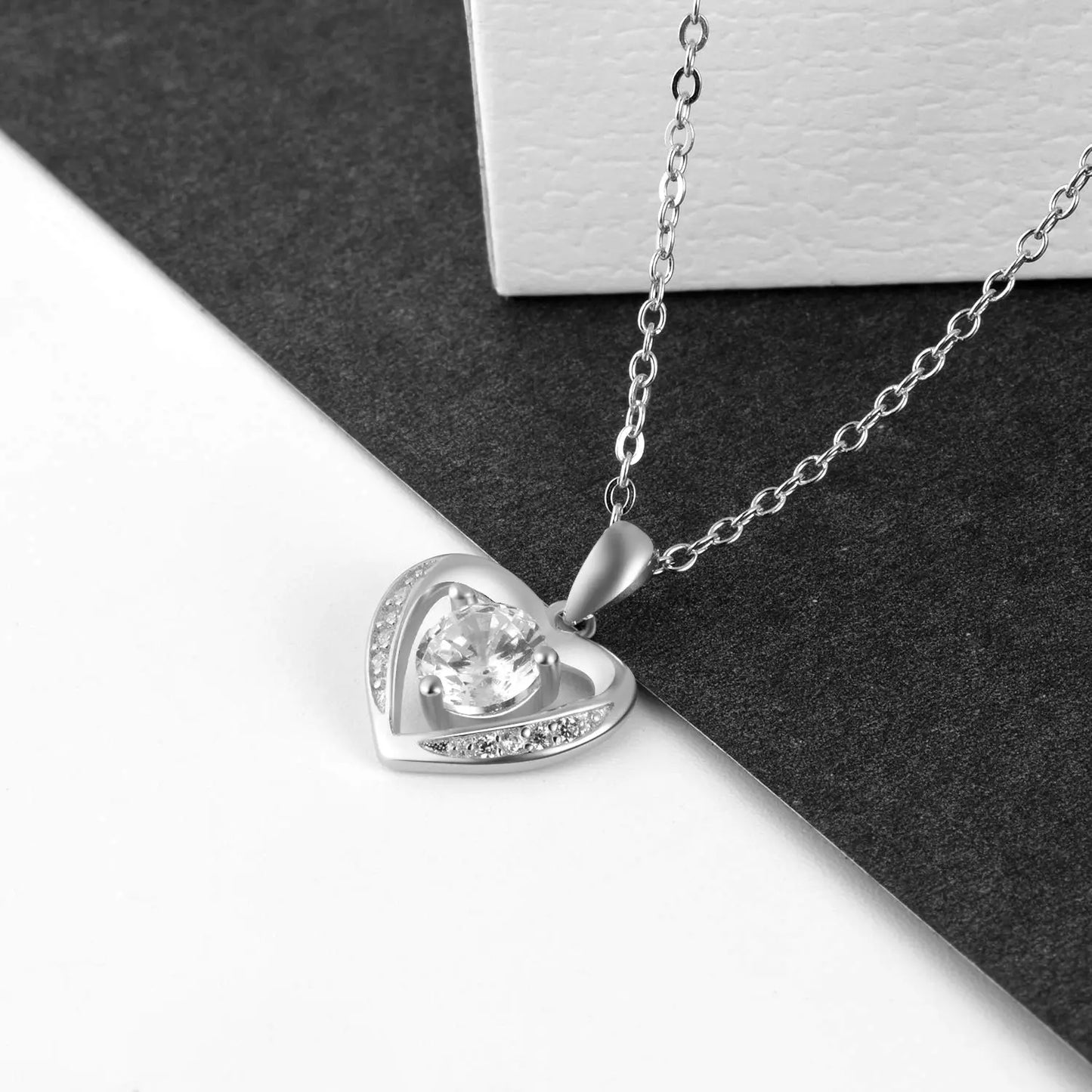 Cubic Zirconia Heart Pendant