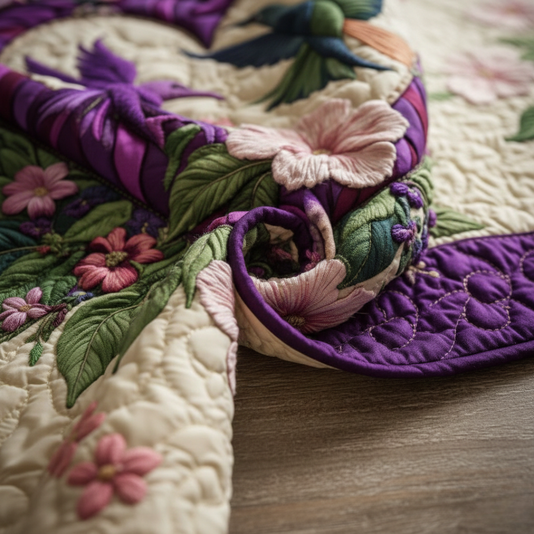 Hummingbird Quilted Table Runner