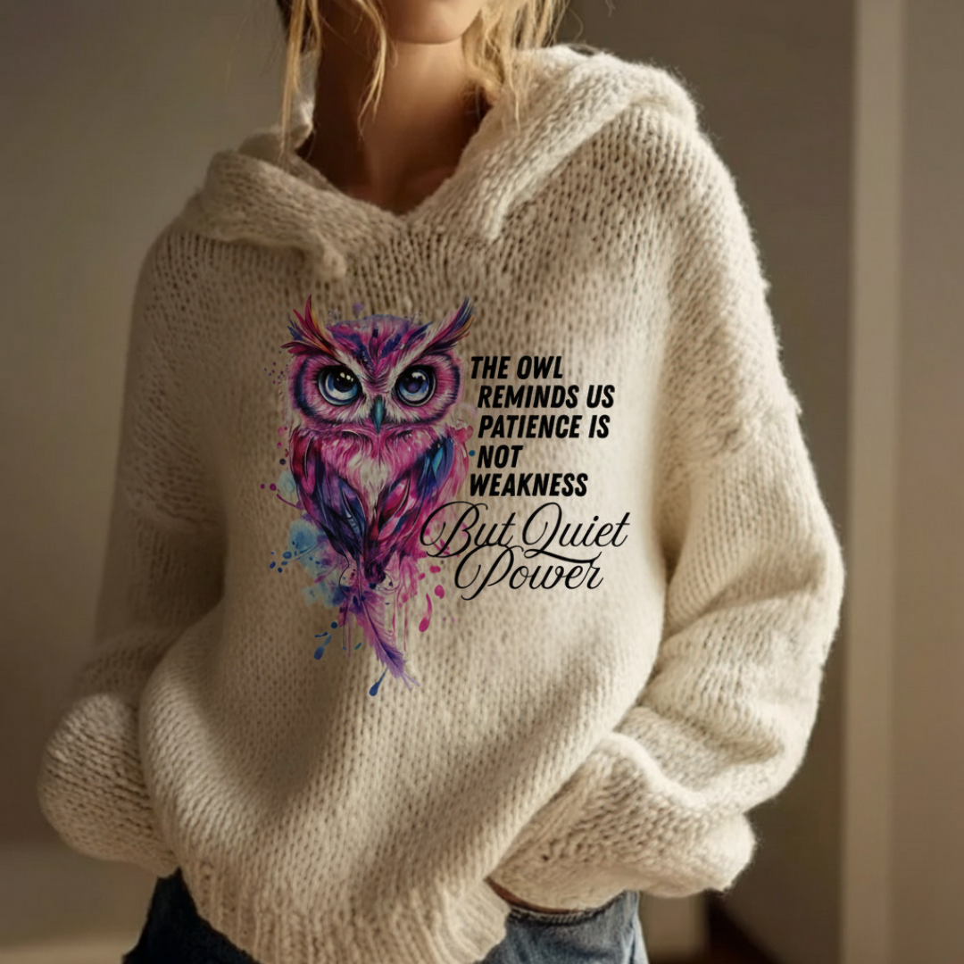 Owl Cozy Knit Sweater