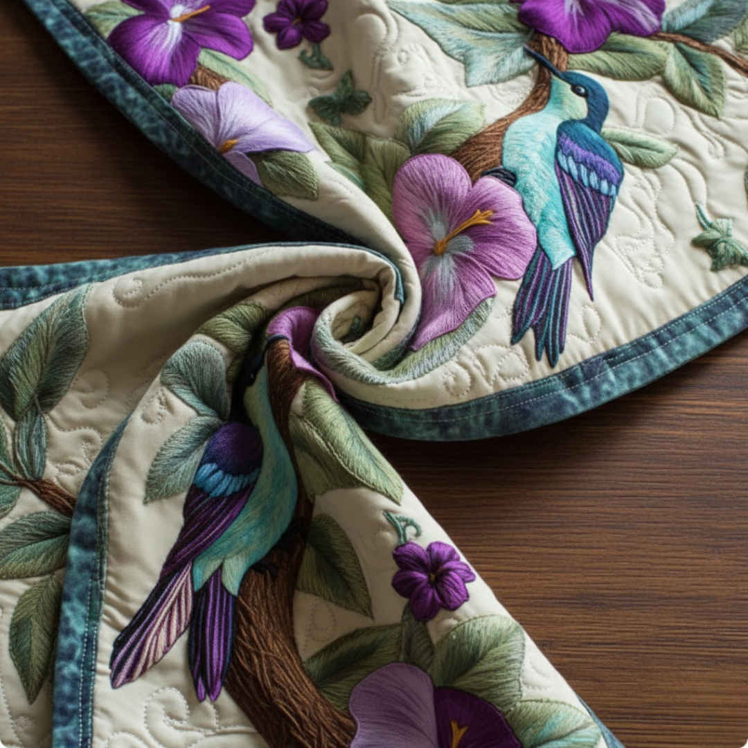 Hummingbird Quilted Table Runner