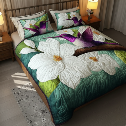 Hummingbird 3-Piece Quilted Bedding Set