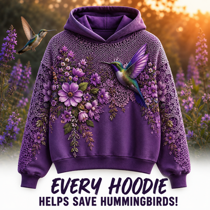 Purple Hummingbird Hoodie