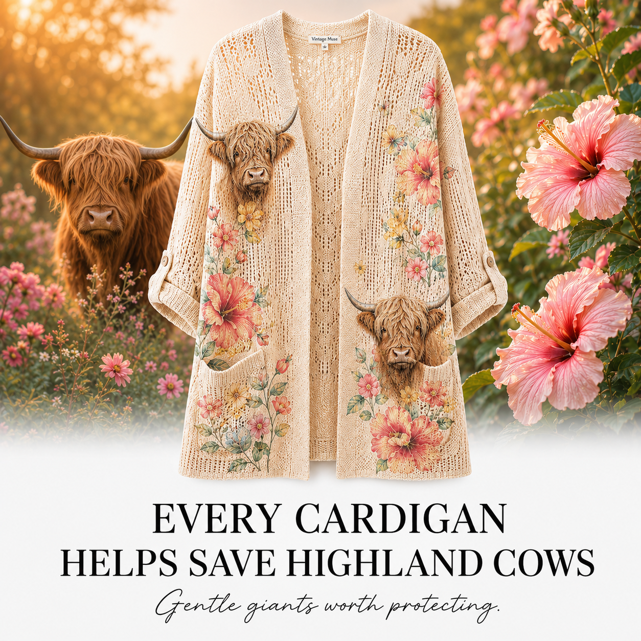 Highland Cow Summer Cardigan