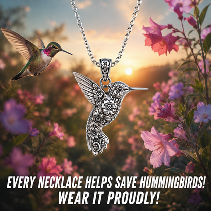 Save The Hummingbirds Necklace 925 Sterling Silver