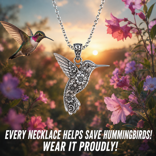 Save The Hummingbirds Necklace 925 Sterling Silver