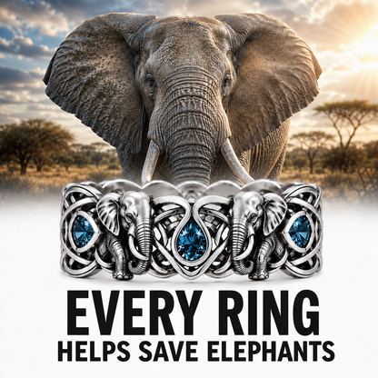 Aquamarine Elephant Ring