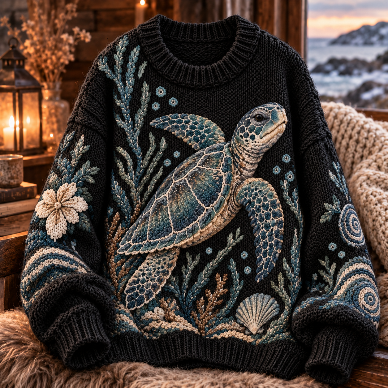 Save The Sea Turtles Knit Sweater