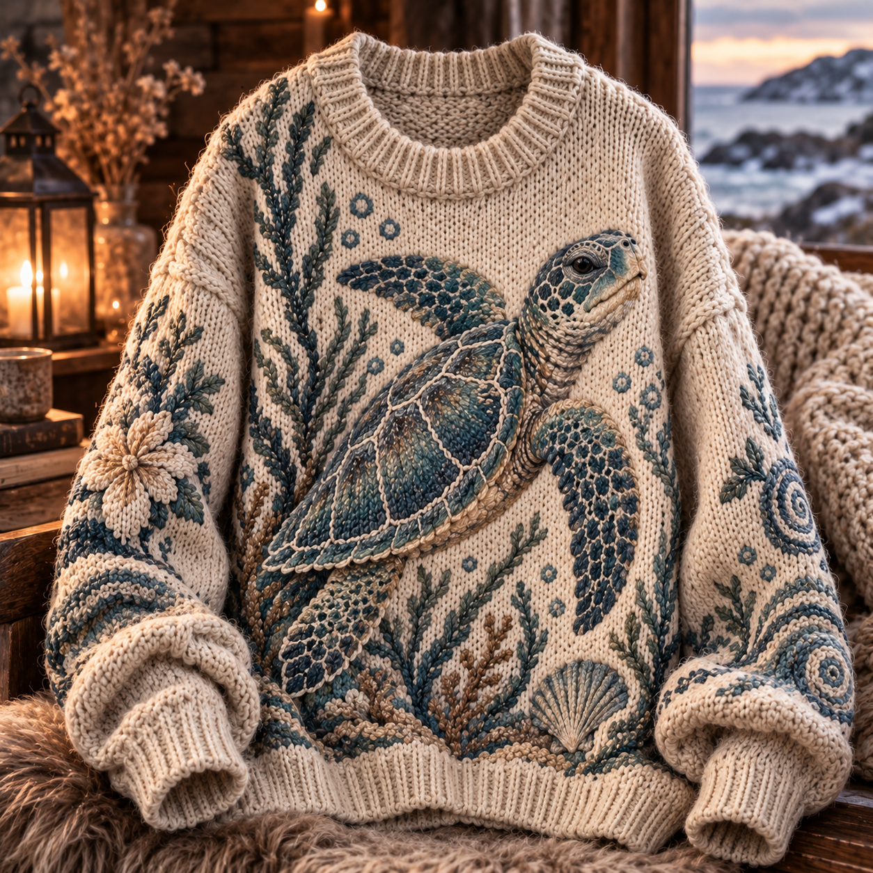Save The Sea Turtles Knit Sweater