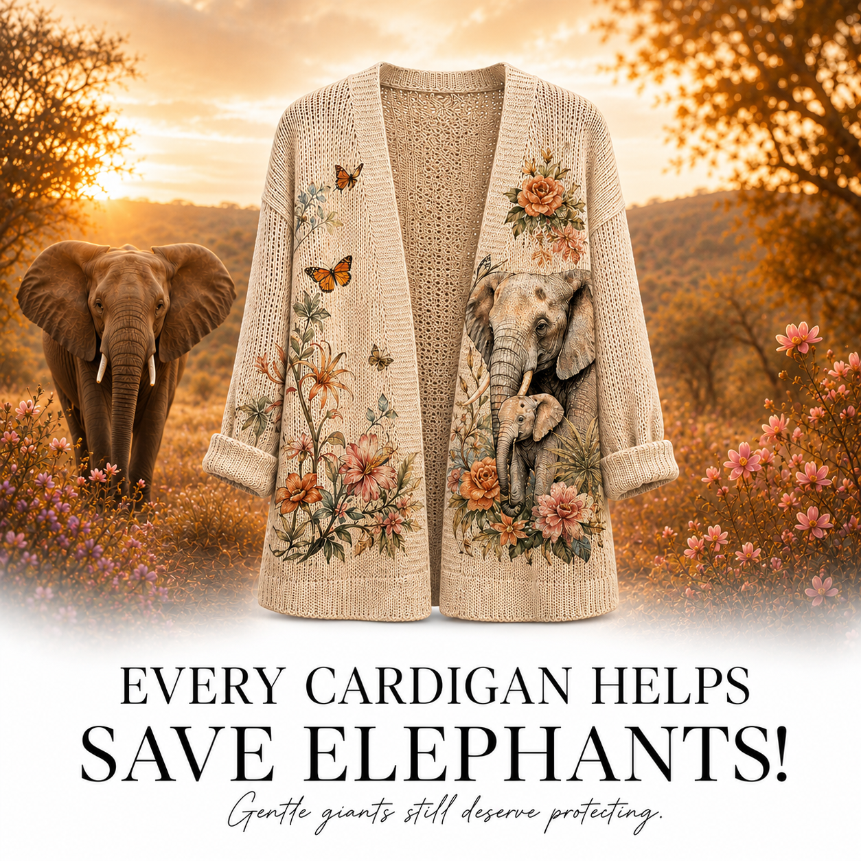 Women's Elephant Summer Cardigan