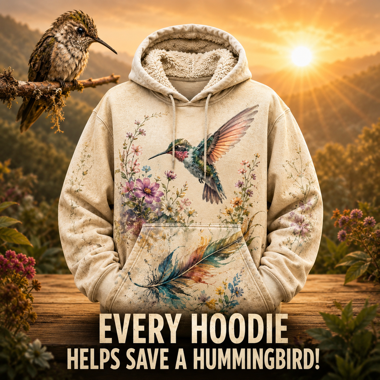 Whispers of Hope Hummingbird Hoodie