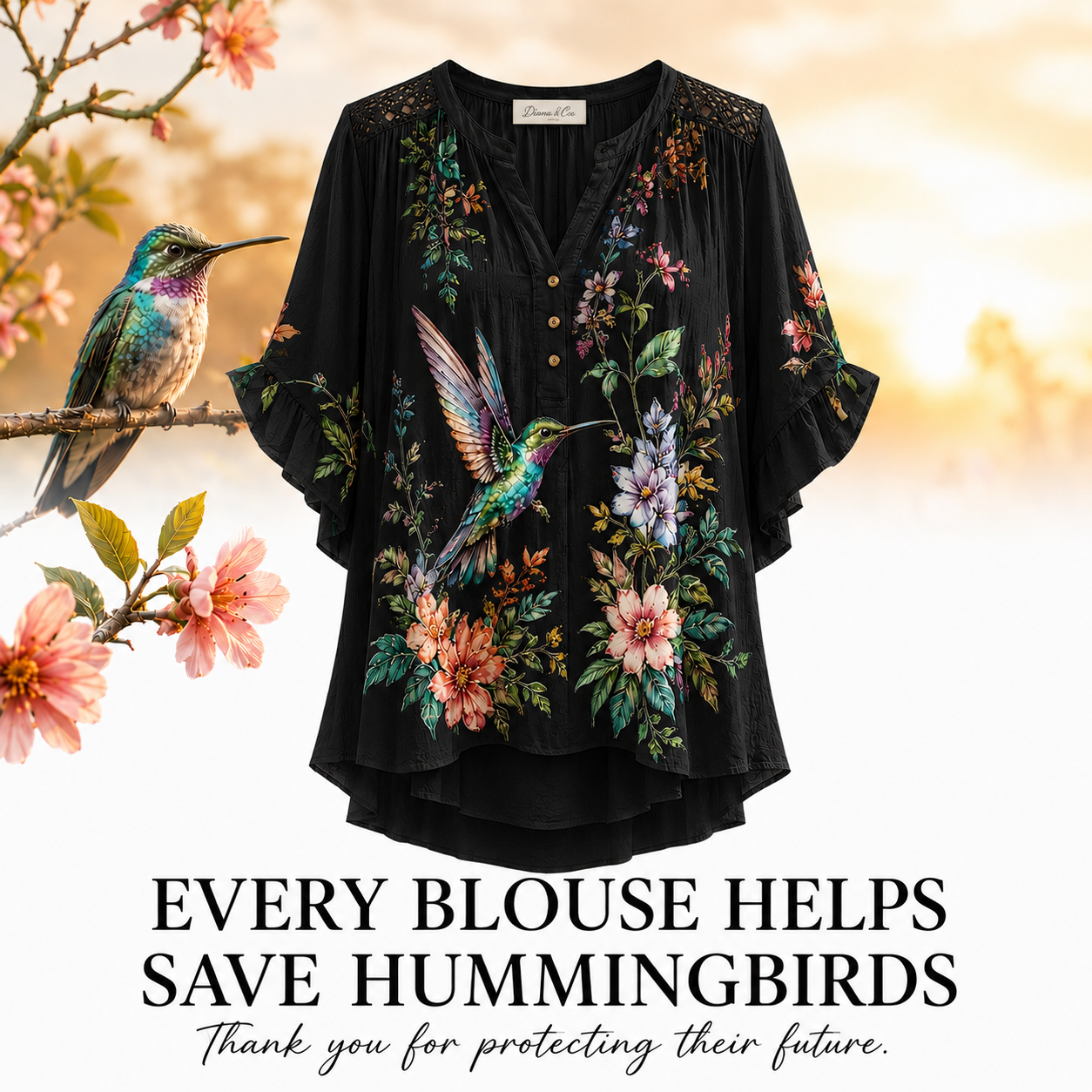 Women's Hummingbird Summer Blouse