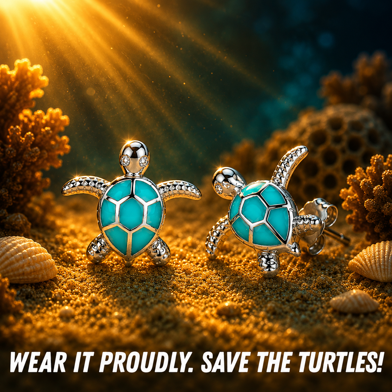 Save The Turtles Earrings (925 Sterling Silver)