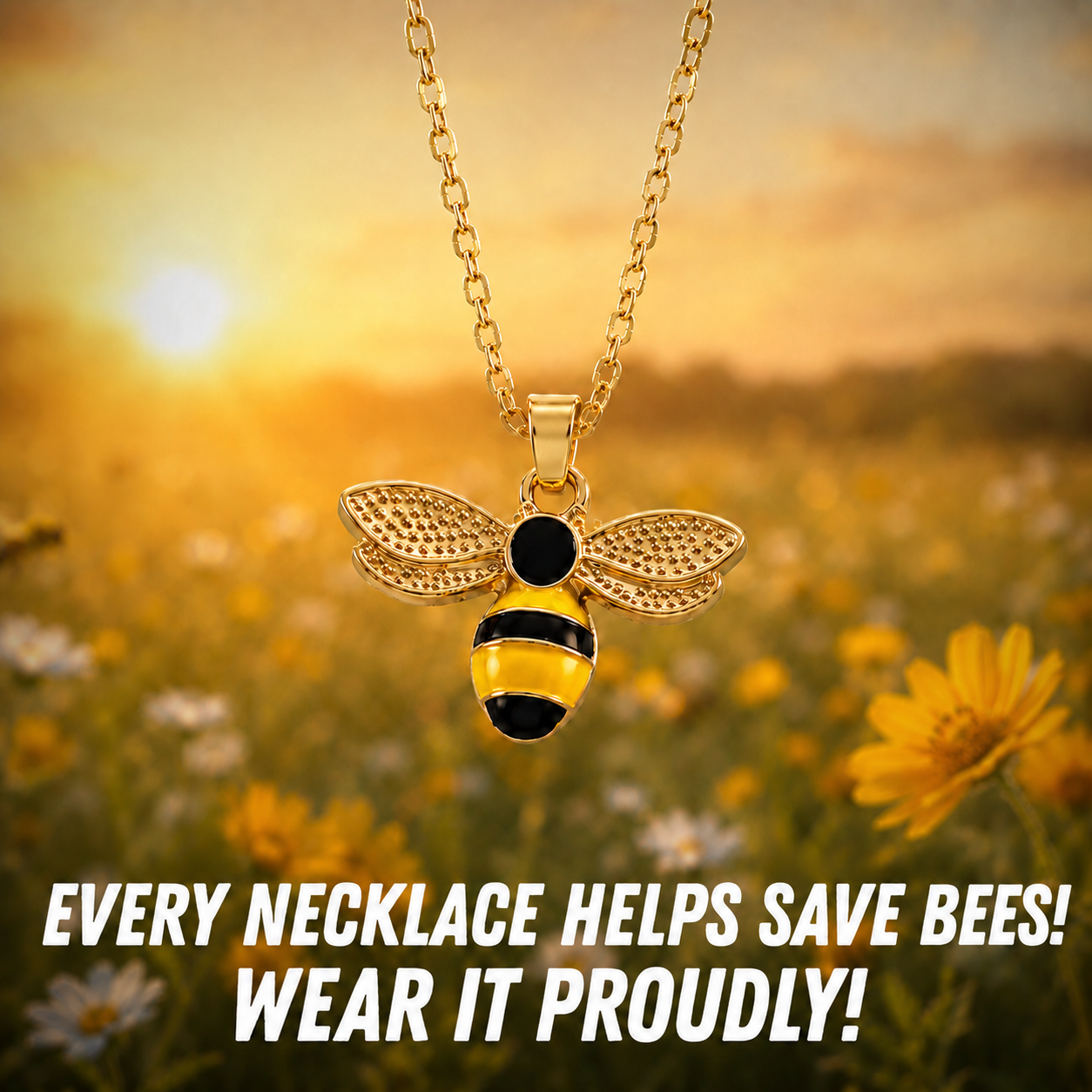 Save The Bees Necklace
