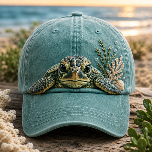 Save The Sea Turtles Embroidered Cap
