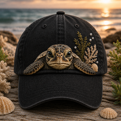 Save The Sea Turtles Embroidered Cap