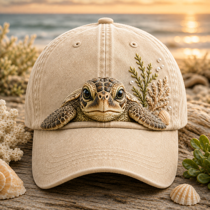 Save The Sea Turtles Embroidered Cap