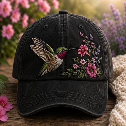 Save The Hummingbirds Embroidered Cap