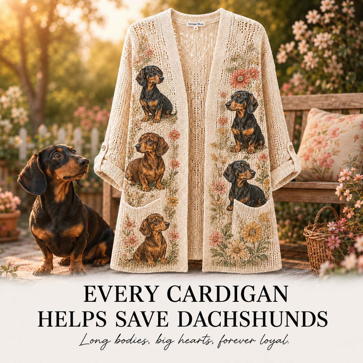 Women's Dachshund Summer Cardigan