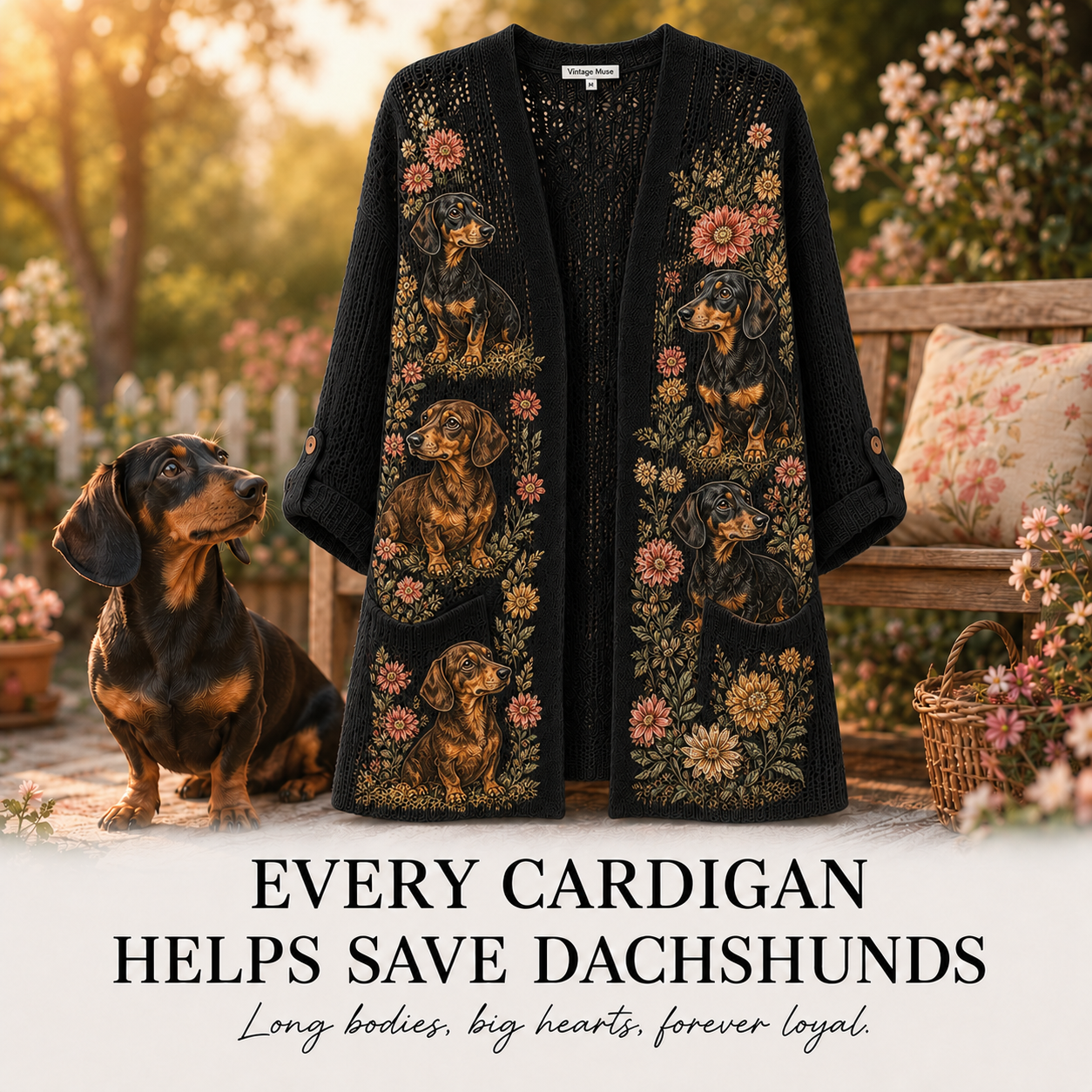 Women's Dachshund Summer Cardigan
