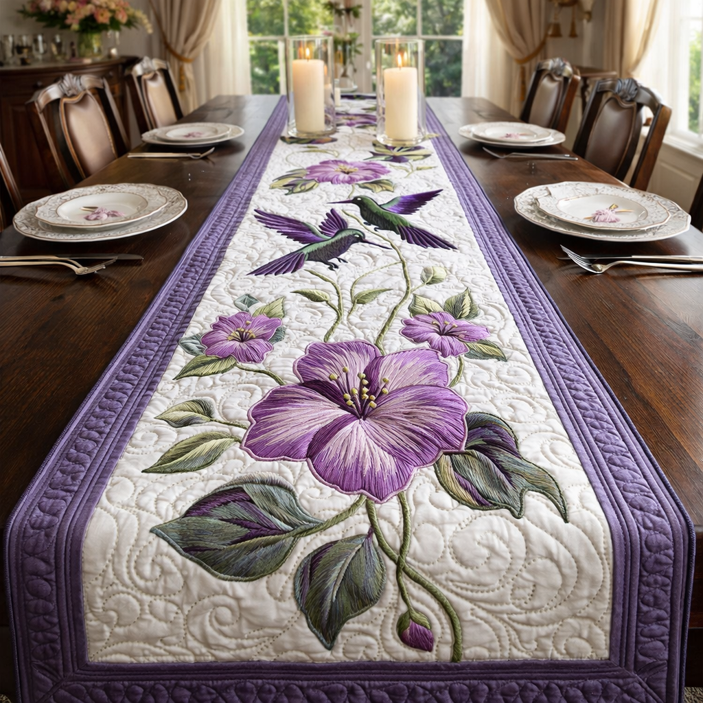 Hummingbird Quilted Table Runner