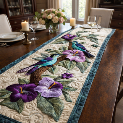 Hummingbird Quilted Table Runner
