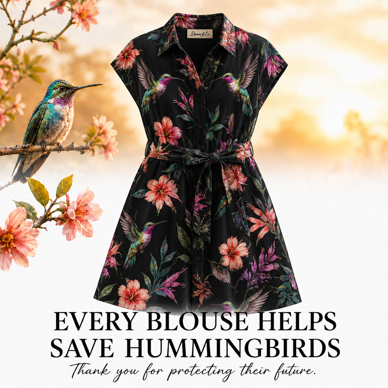 Hummingbird Shirtdress