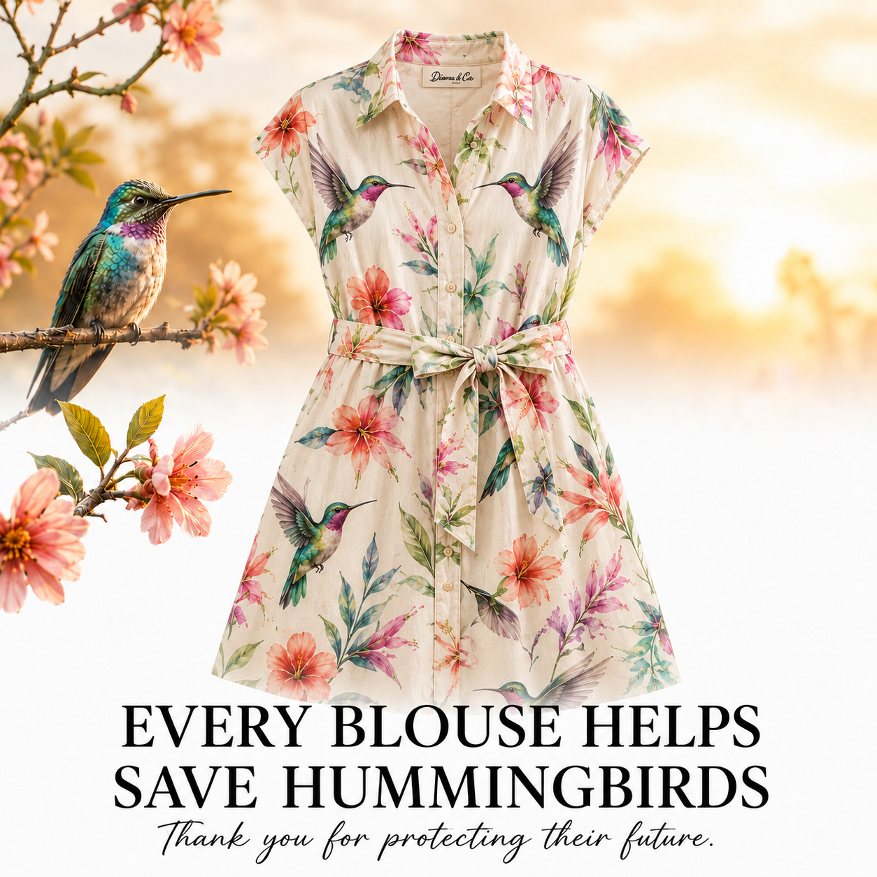 Hummingbird Shirtdress