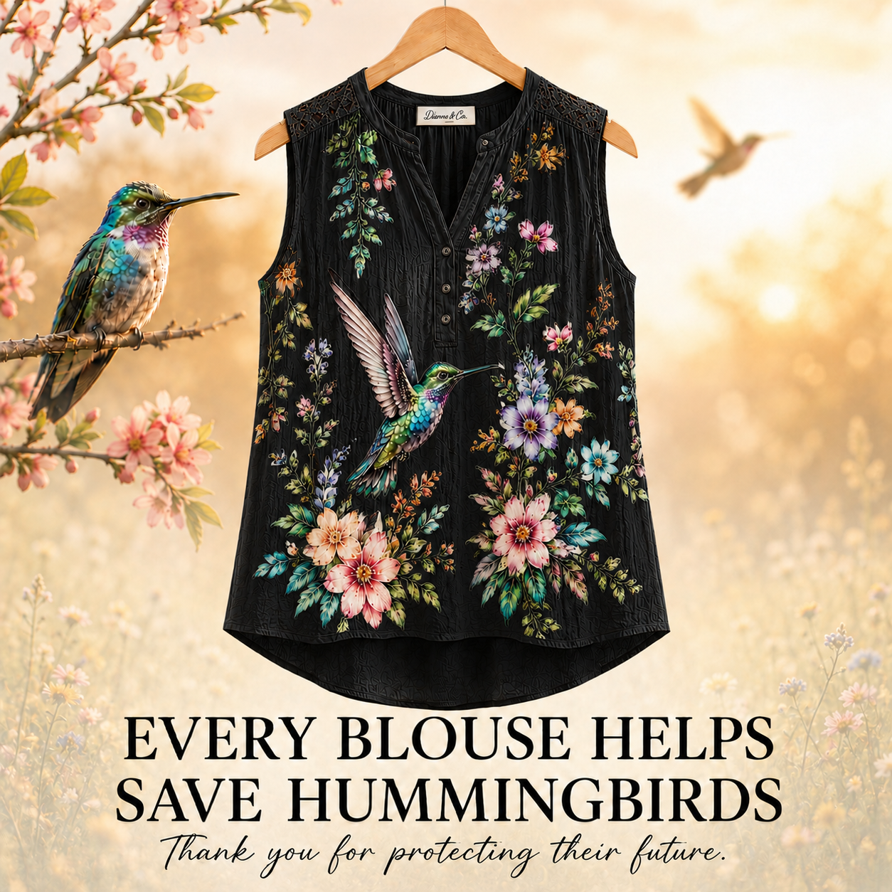 Women's Hummingbird Summer Top