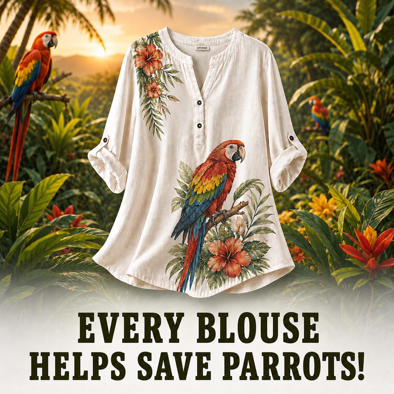 Women's Parrot Summer Blouse