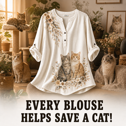 Women's Cat Summer Blouse