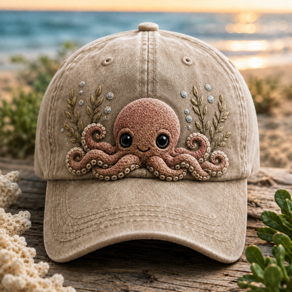 Save An Octopus Embroidered Cap
