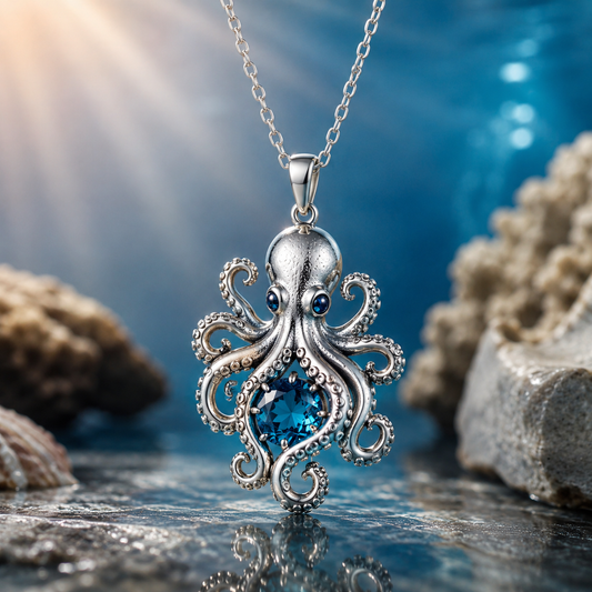 Save An Octopus 925 Sterling Silver Necklace