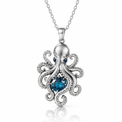 Save An Octopus 925 Sterling Silver Necklace