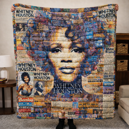 Whitney Houston Quilted Blanket