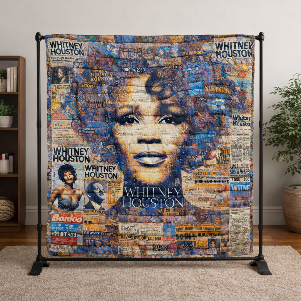 Whitney Houston Quilted Blanket