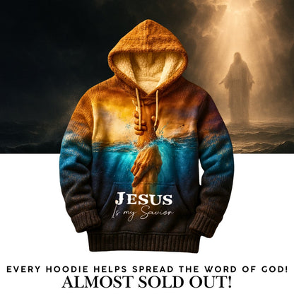 Jesus Is My Savior Knitted Winter Hoodie