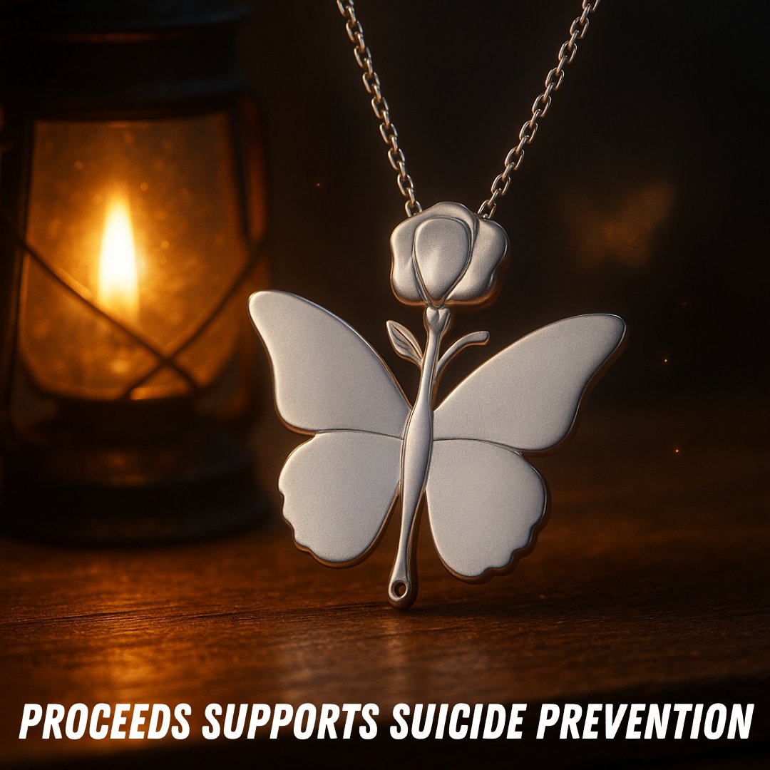 Butterfly Rose Necklace