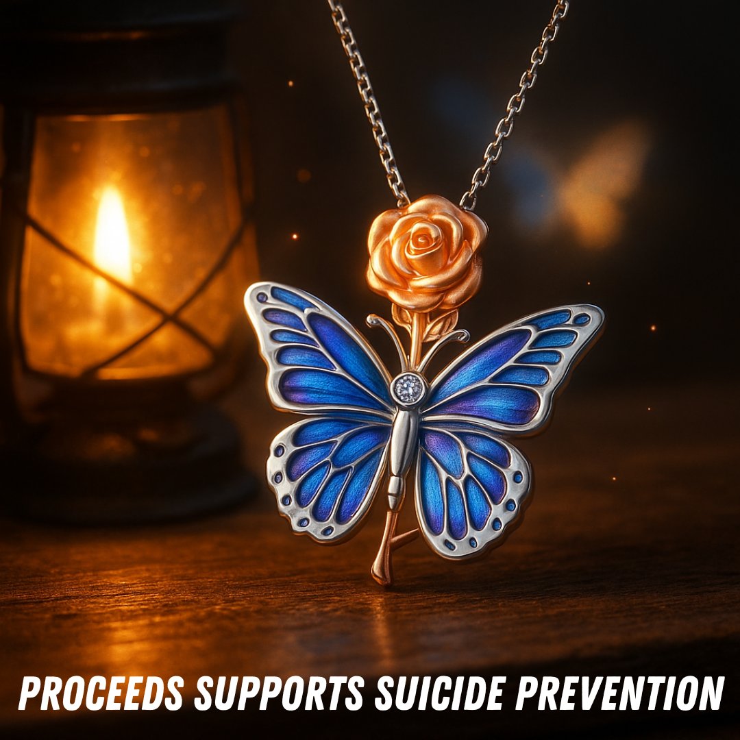 Butterfly Rose Necklace
